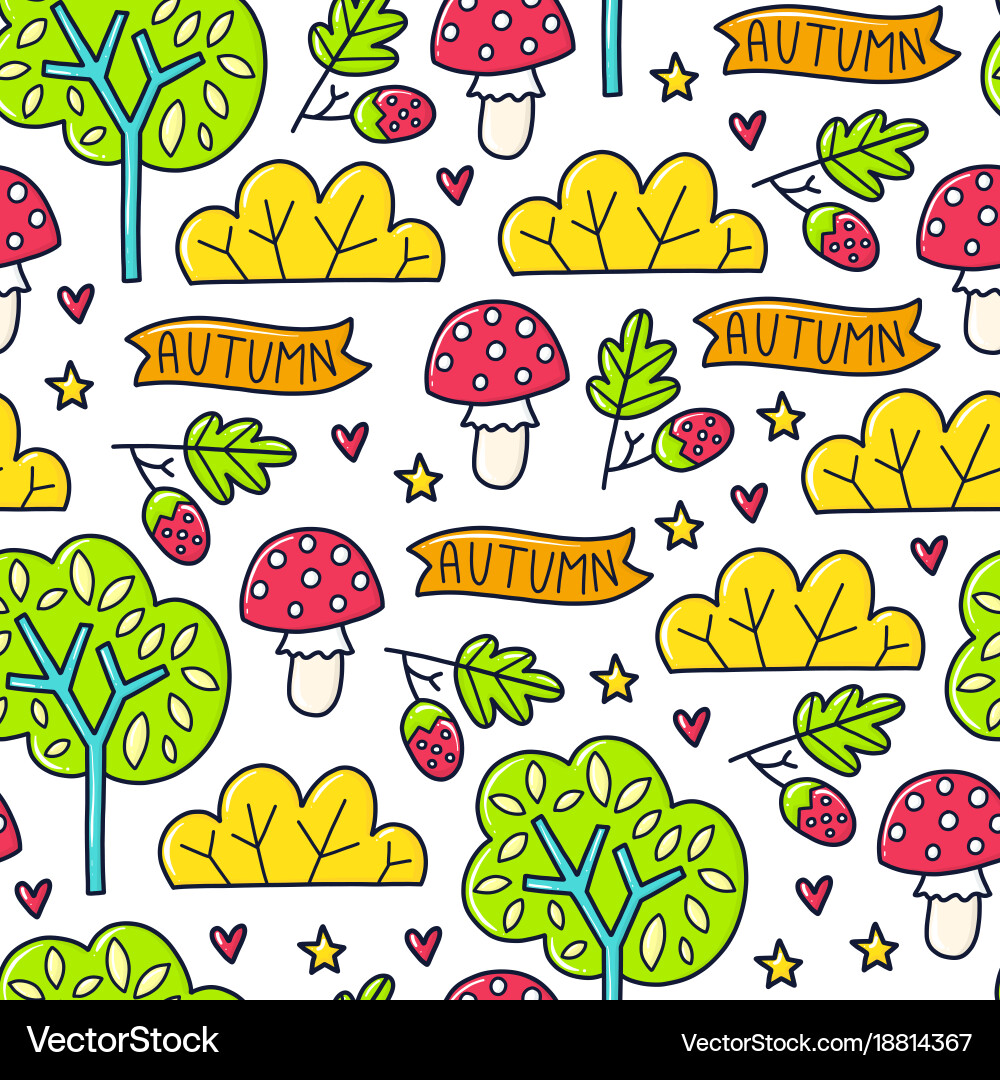 Doodles pattern Royalty Free Vector Image VectorStock