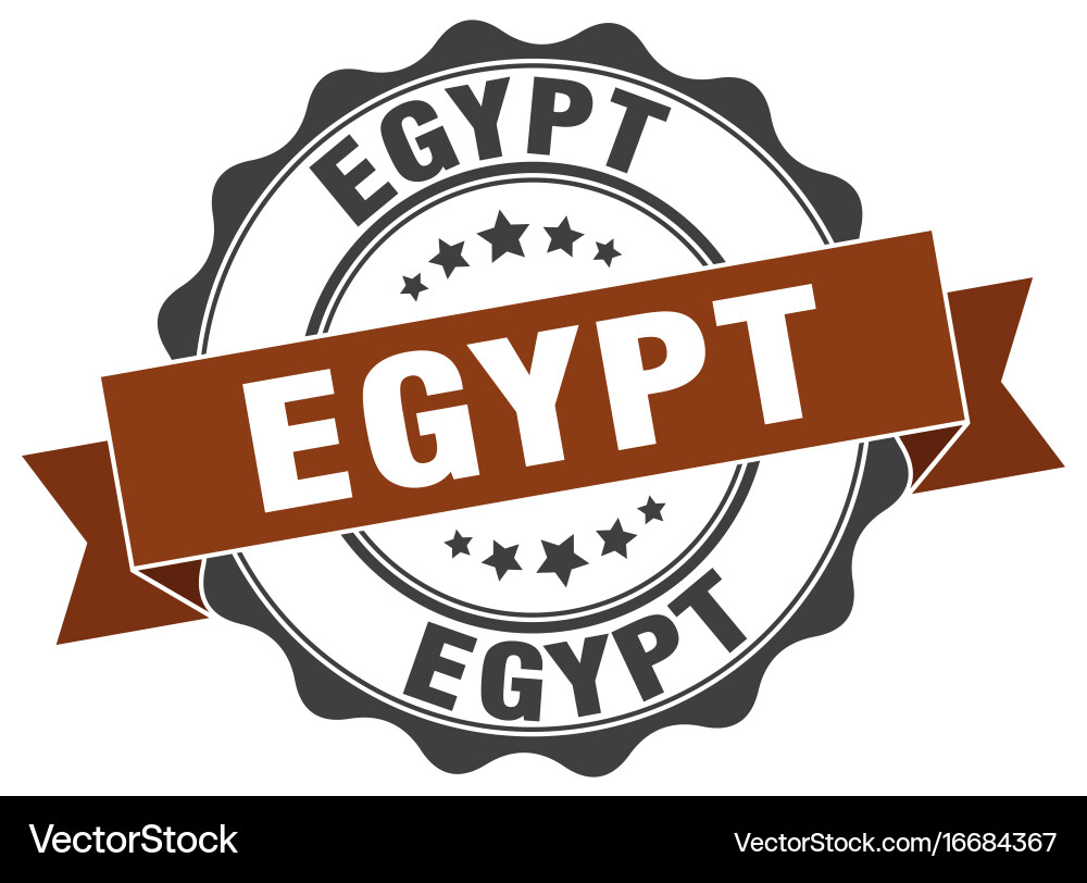 Egypt round ribbon seal Vector Image