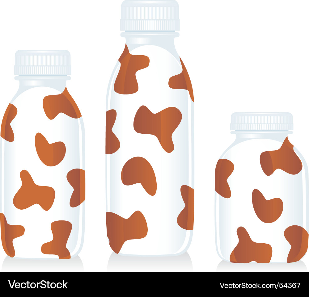 Funny milk with cocoa bottles Vector Image