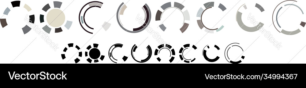 Geometric circles gui ui hud segmented Geometric circles gui ui hud segmented vector image