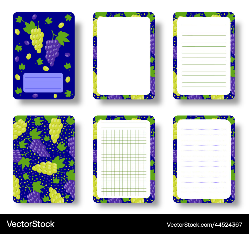 Grape fruit notebook cover notepad diary pattern Grape fruit notebook cover notepad diary pattern vector image