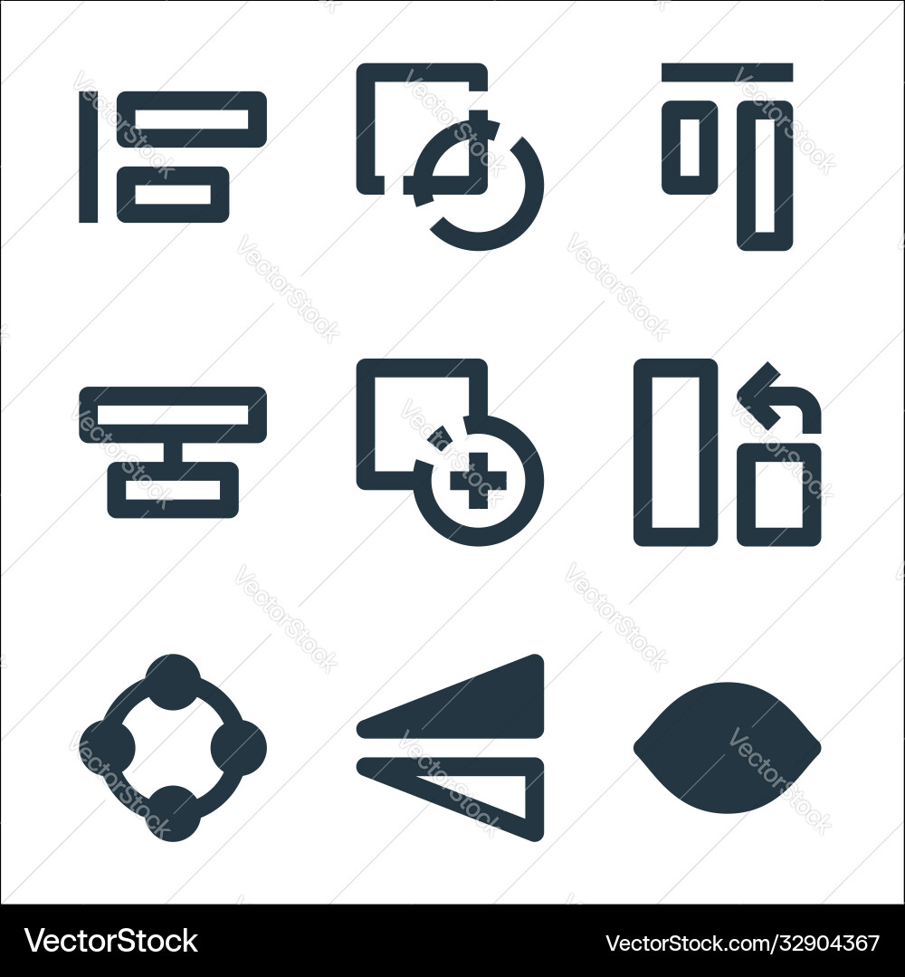 Graphic design line icons linear set quality Graphic design line icons linear set quality vector image