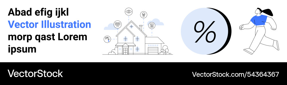 Home automation technology setup with running Home automation technology setup with running vector image