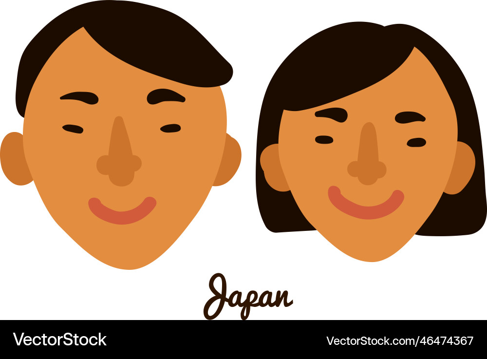 Human faces from japan Human faces from japan vector image
