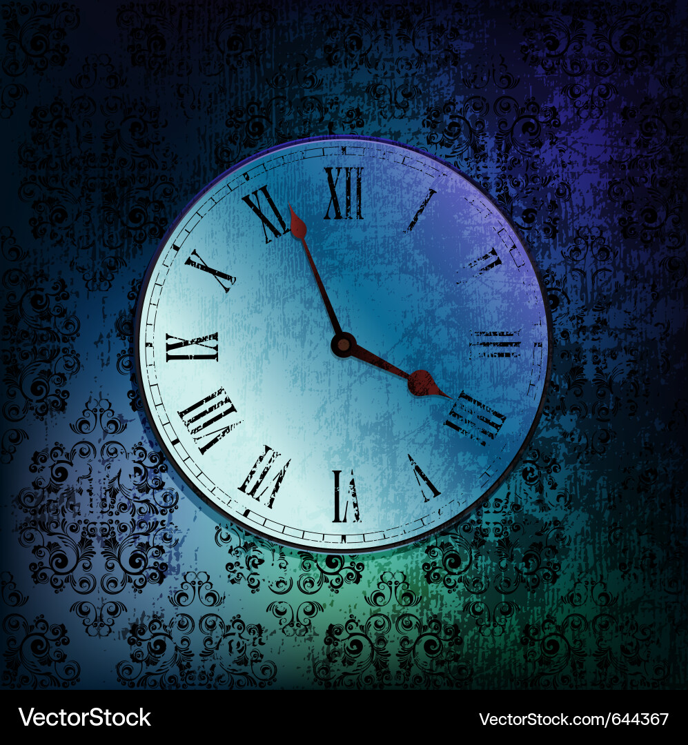 Messy Clock on Wall Vector Image