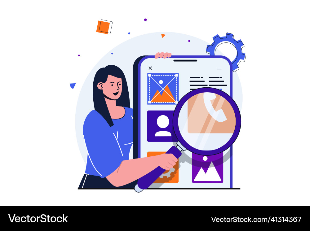 Mobile App UI Development Concept vector image