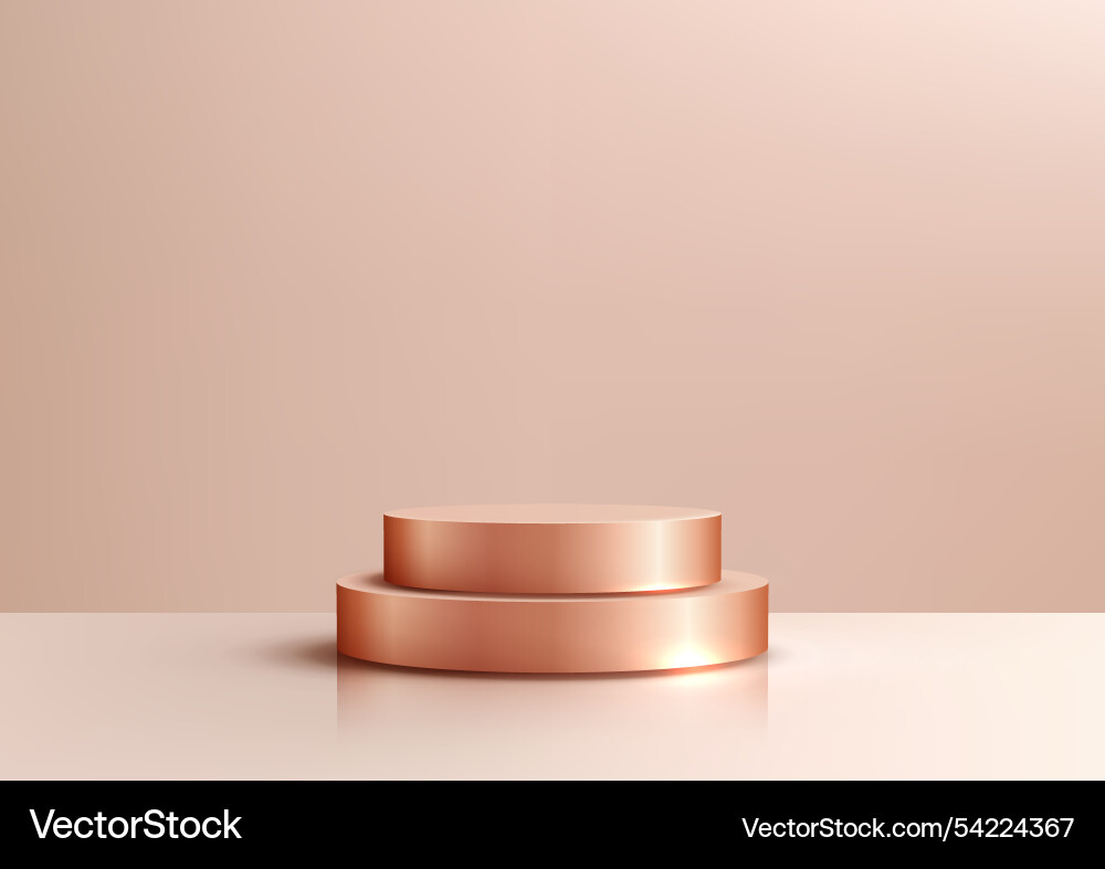 Premium product display with rose gold podium Premium product display with rose gold podium vector image
