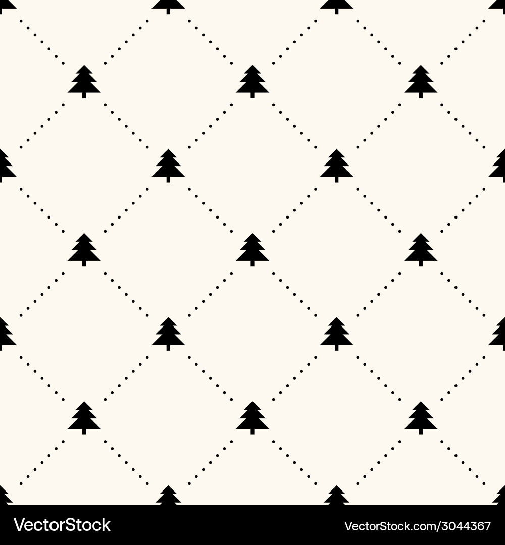 Seamless retro pattern christmas trees Royalty Free Vector