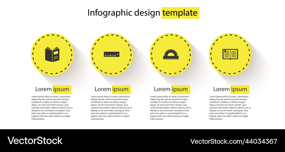 Set open book ruler protractor grid Set open book ruler protractor grid vector image