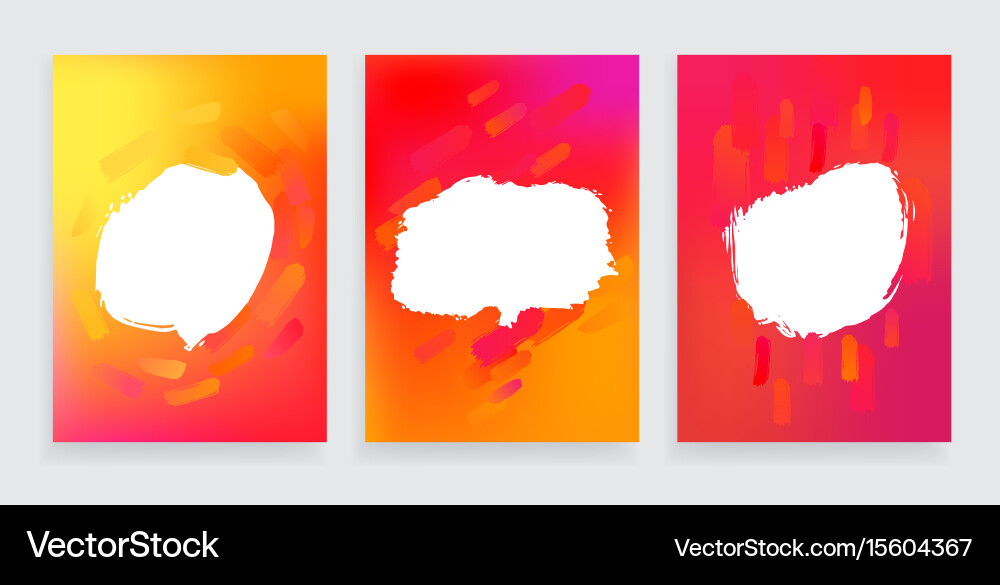 Set von drei einfarbigen Bannern mit abstrakten Vektorbild