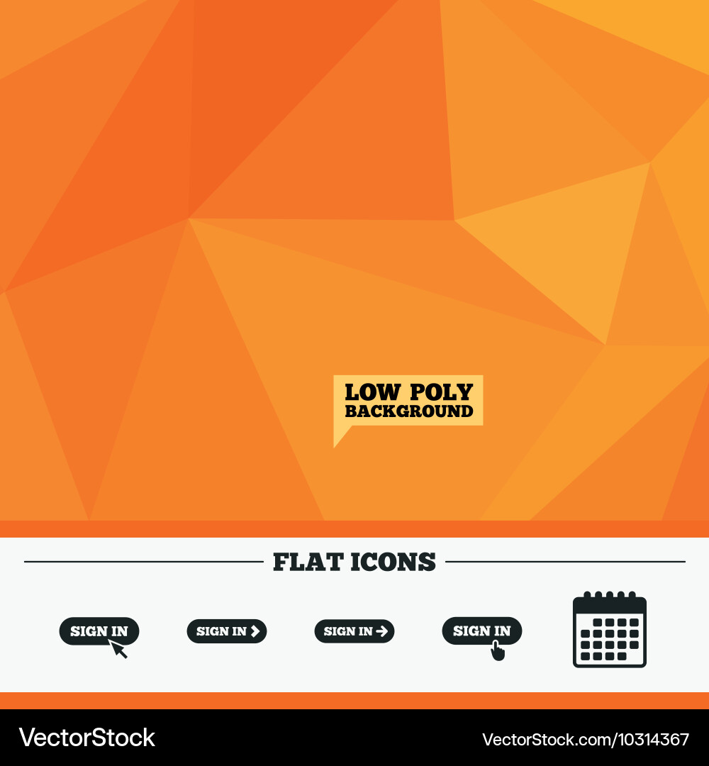 Sign in icons login with arrow hand pointer vector image
