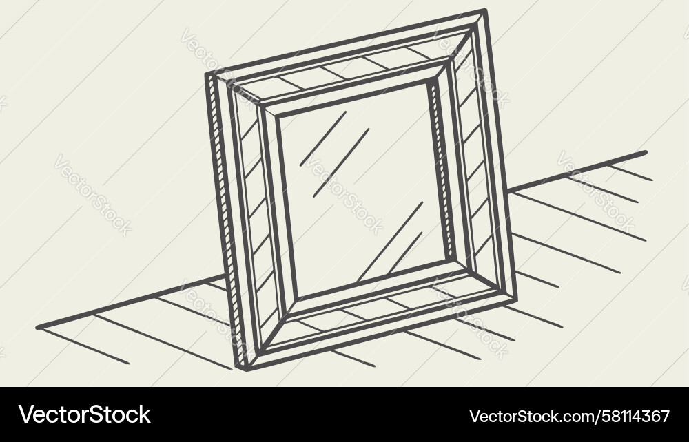 Tilted Empty Photo Frame with Shadow Vector Image