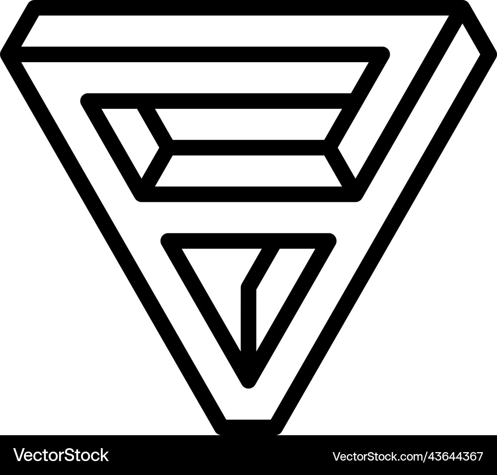 Triangle impossible geometric shape line icon Triangle impossible geometric shape line icon vector image