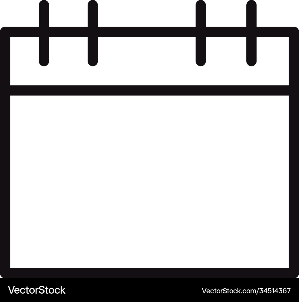 User interface calendar reminder linear style vector image