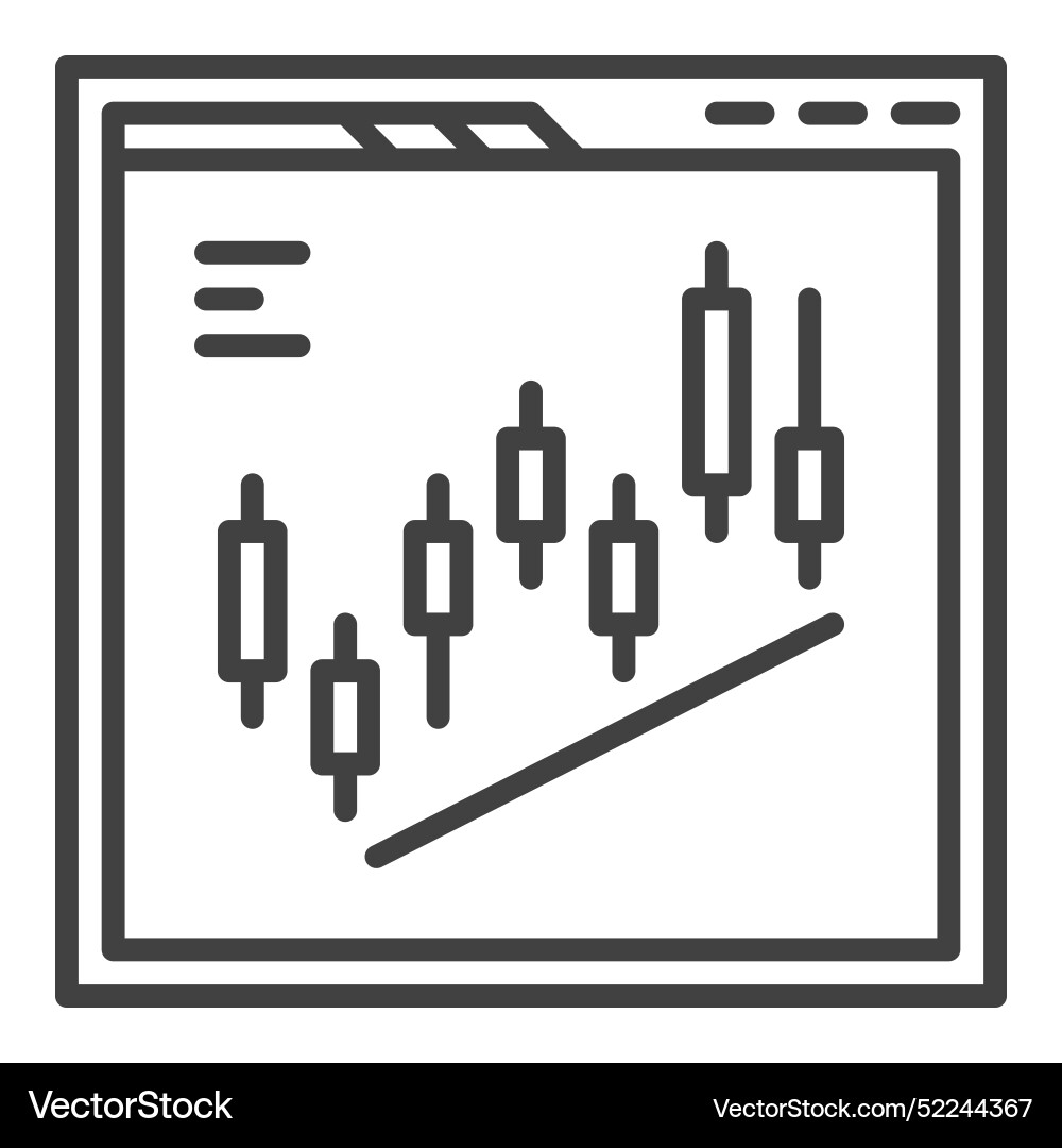 Web browser with candlestick chart pattern online Web browser with candlestick chart pattern online vector image