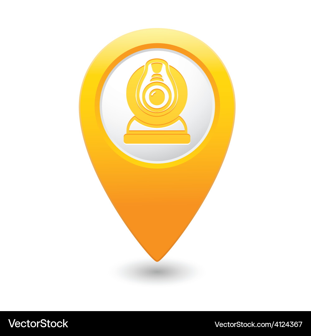 Web camera map pointer yellow vector image