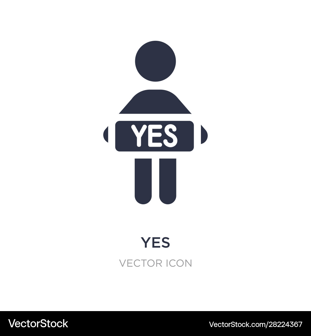 Yes icon on white background simple element from vector image