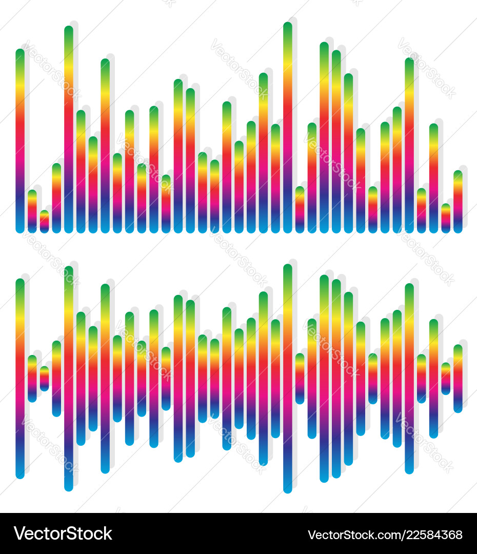 2 different equalizer eq graphics - vertical bars 2 different equalizer eq graphics - vertical bars vector image