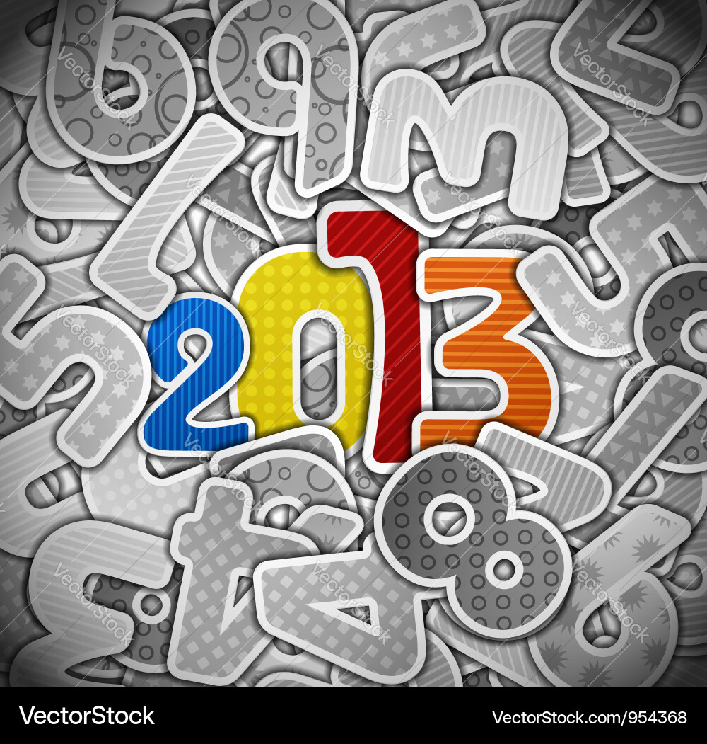 2013 year from a paper Vector Image
