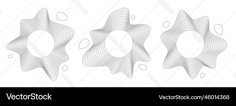 Abstract Wavy Linear Frames vector image
