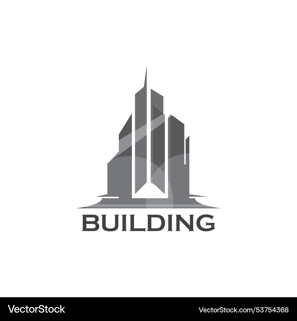 Building logo small dark abstract Building logo small dark abstract vector image