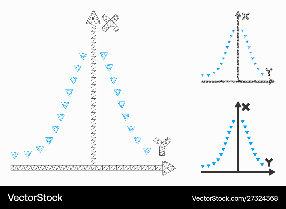 Dotted gauss plot mesh 2d model Dotted gauss plot mesh 2d model vector image