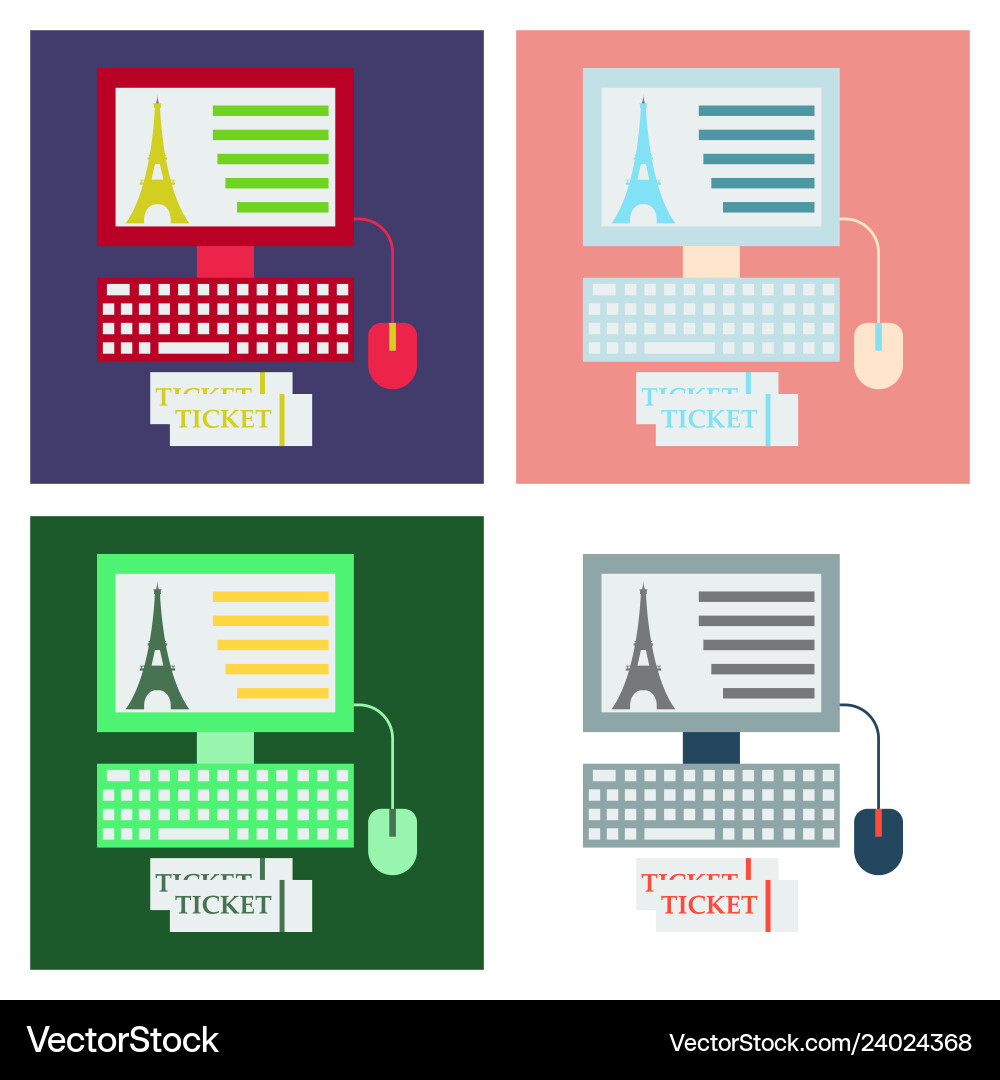 Eiffel tower icon in computer Eiffel tower icon in computer vector image