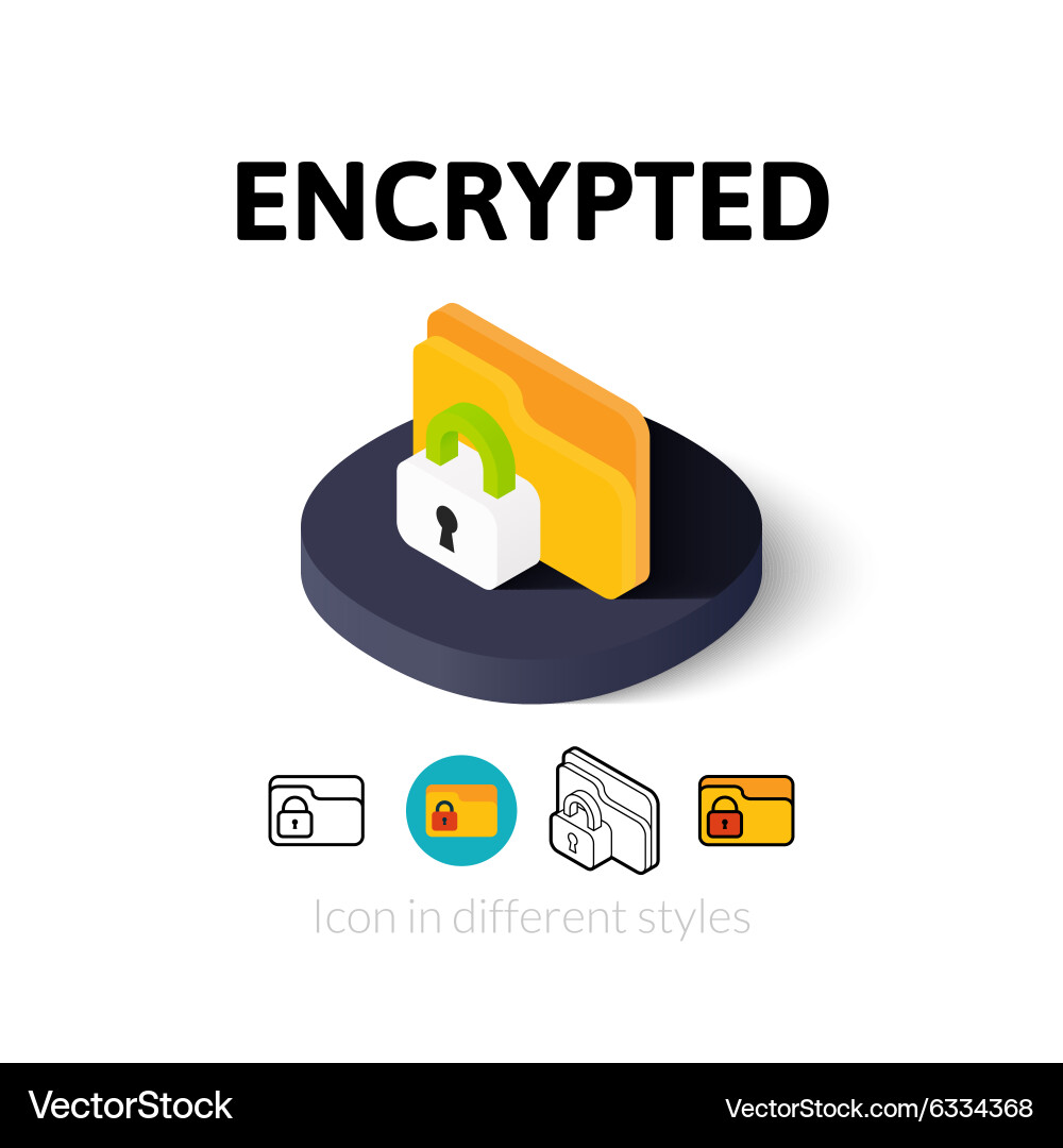 Encrypted icon in different style Vector Image