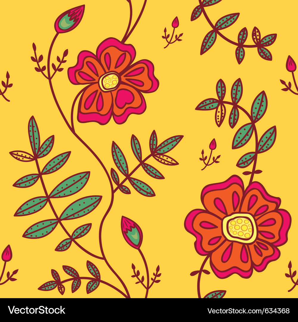 Floral Blossom Seamless Pattern Vector Image