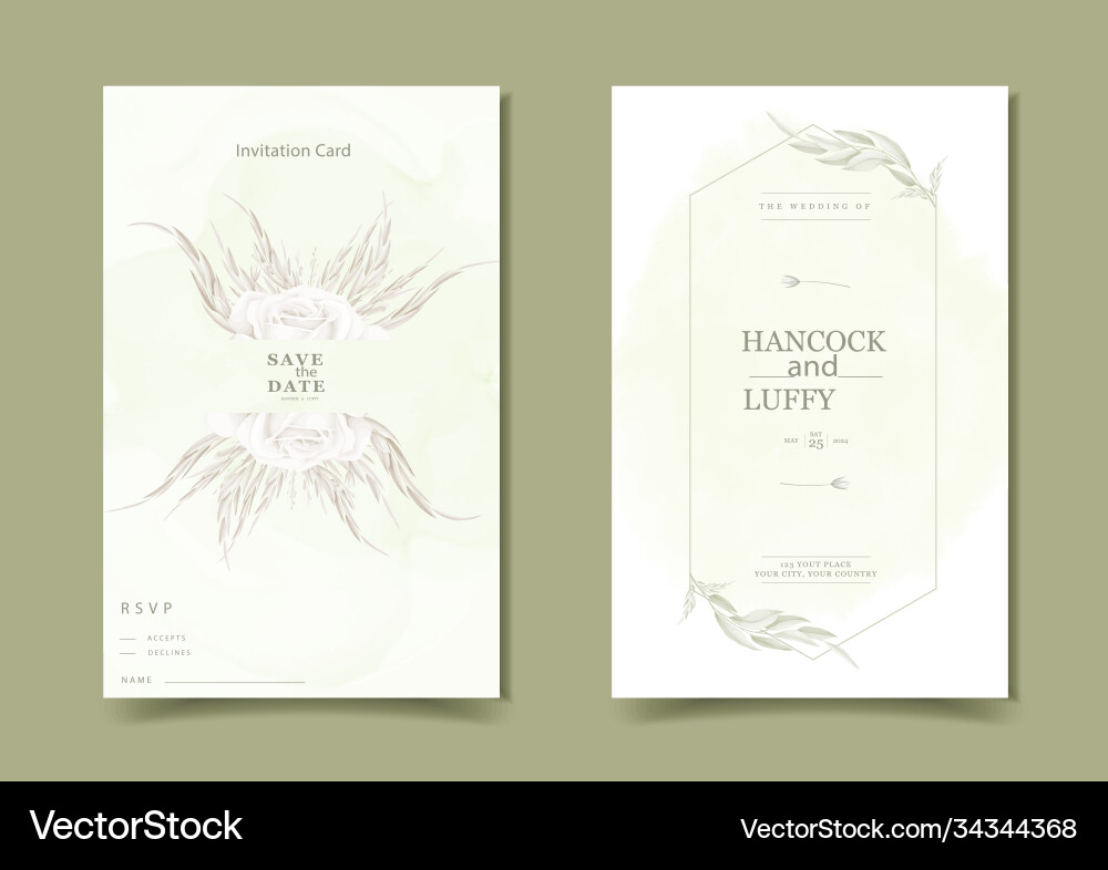 Floral Hochzeit Einladungskarte Floral Hochzeit Einladungskarte vektorbild