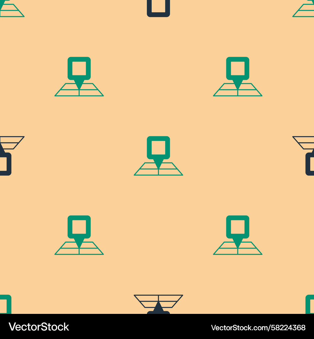 Folded Map with Location Pin Vector Image
