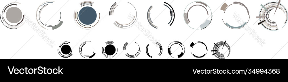 Geometric circles gui ui hud segmented Geometric circles gui ui hud segmented vector image