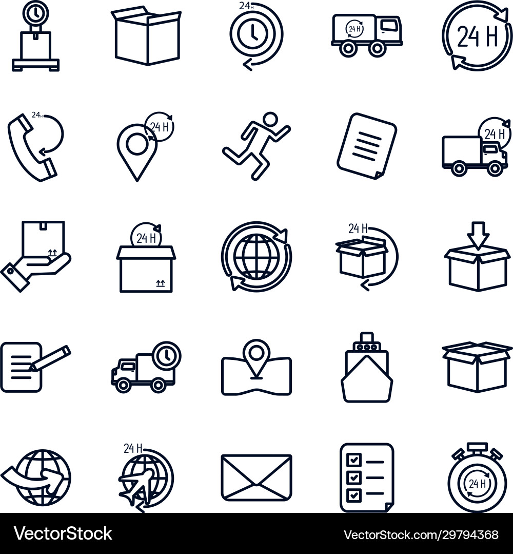 Isolated delivery line style icon set Vector Image