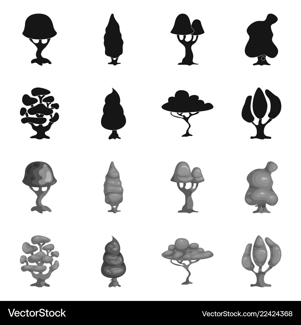 Isolated object of tree and nature logo set vector image