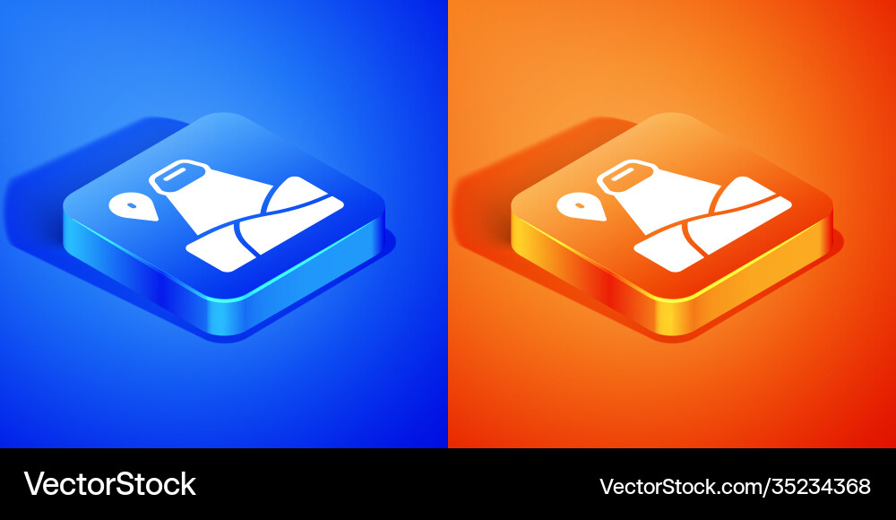 Isometric map pointer with mountain icon isolated vector image