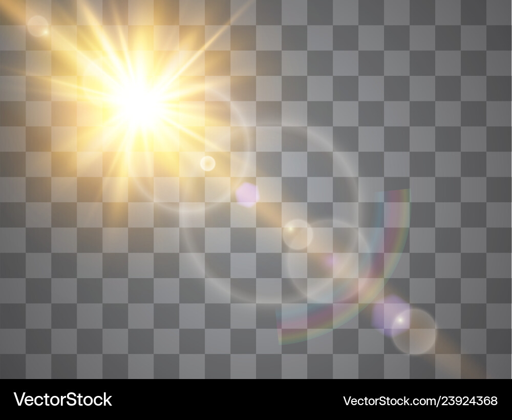 Light flare special effect with rays of Vector Image