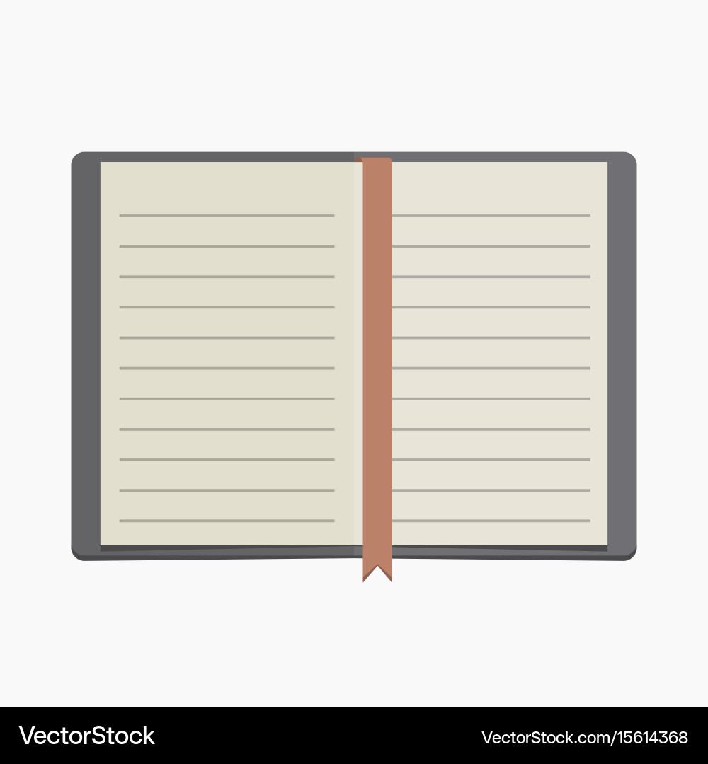 Lined Notebook with Ribbon vector image