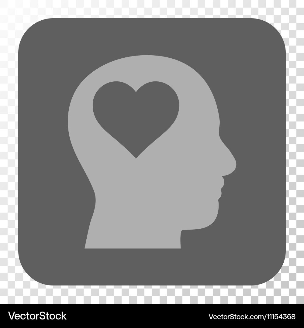 Lover head rounded square button Vector Image