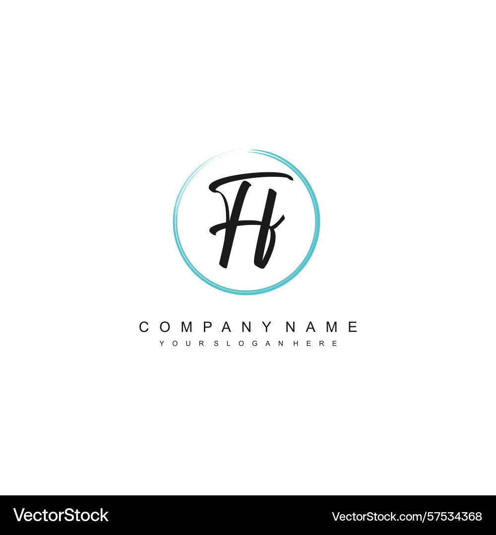 Minimal signature logo design with ff initials Minimal signature logo design with ff initials Vector Image