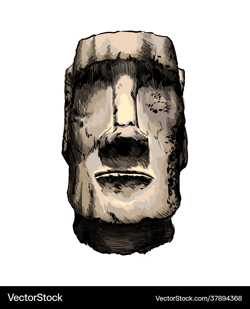 Moai statue easter island from a splash vector image