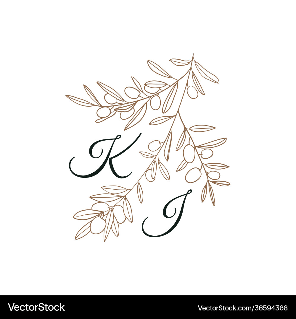 Nature initials isolated design uppercase letters Nature initials isolated design uppercase letters vector image