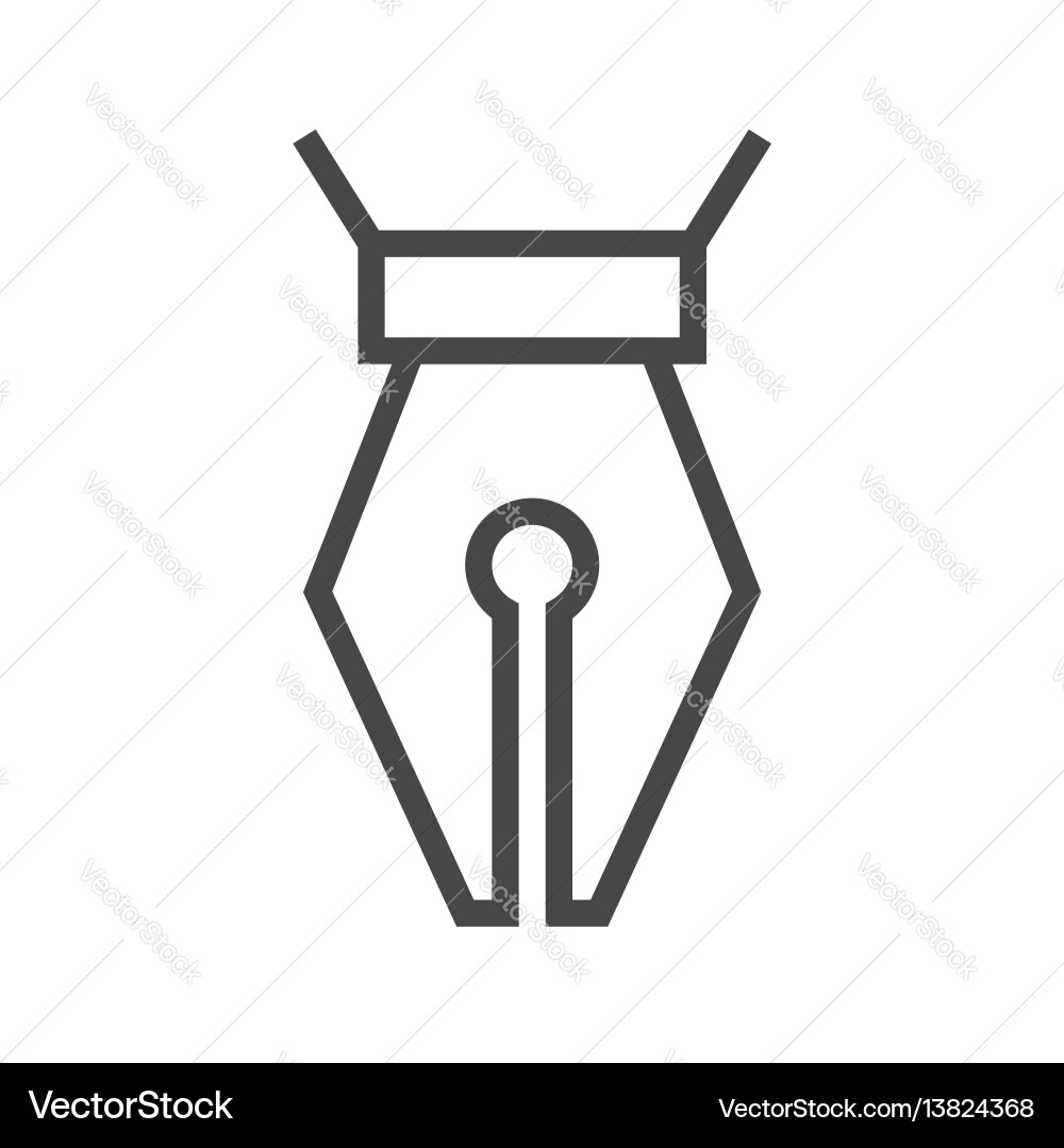 Nib thin line icon Vector Image