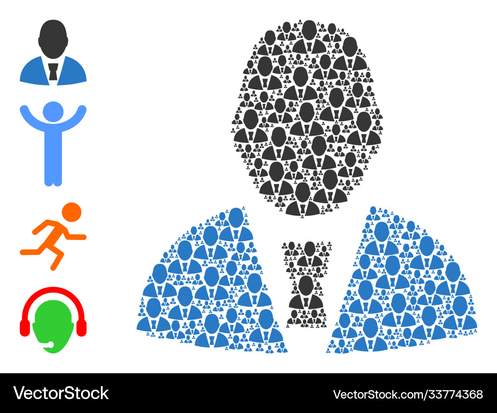 Office clerk recursive mosaic self items Vector Image