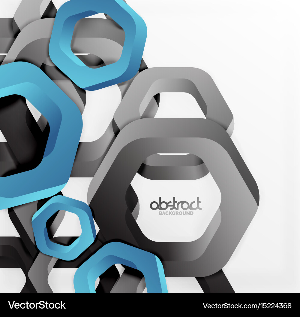 Overlapping hexagons design background vector image