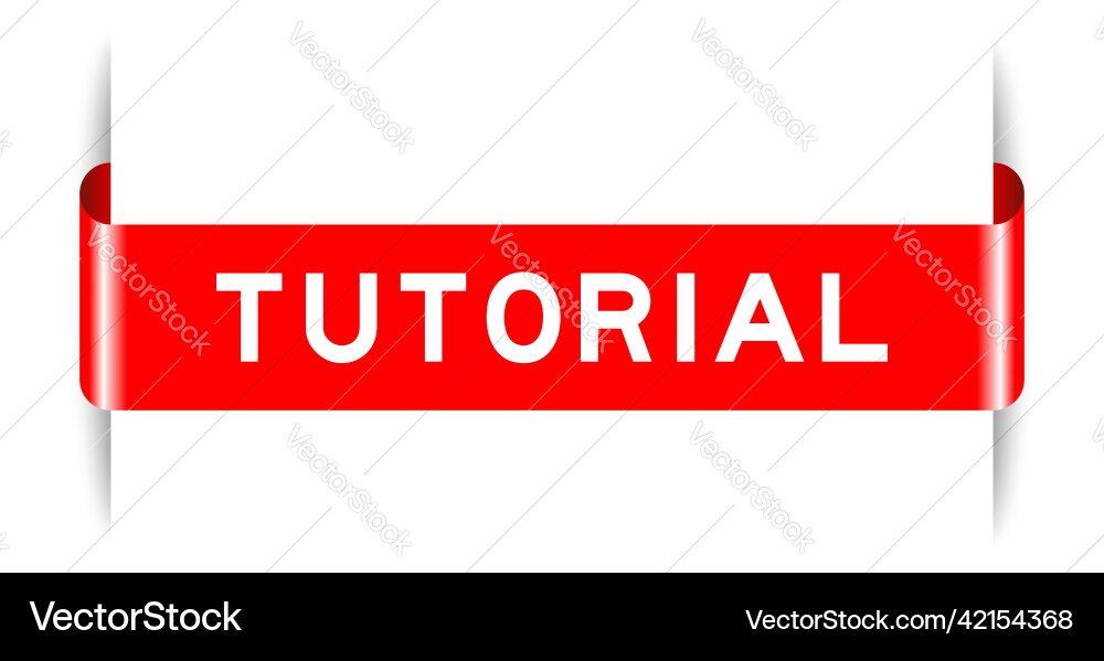 Red color inserted label banner with word vector image