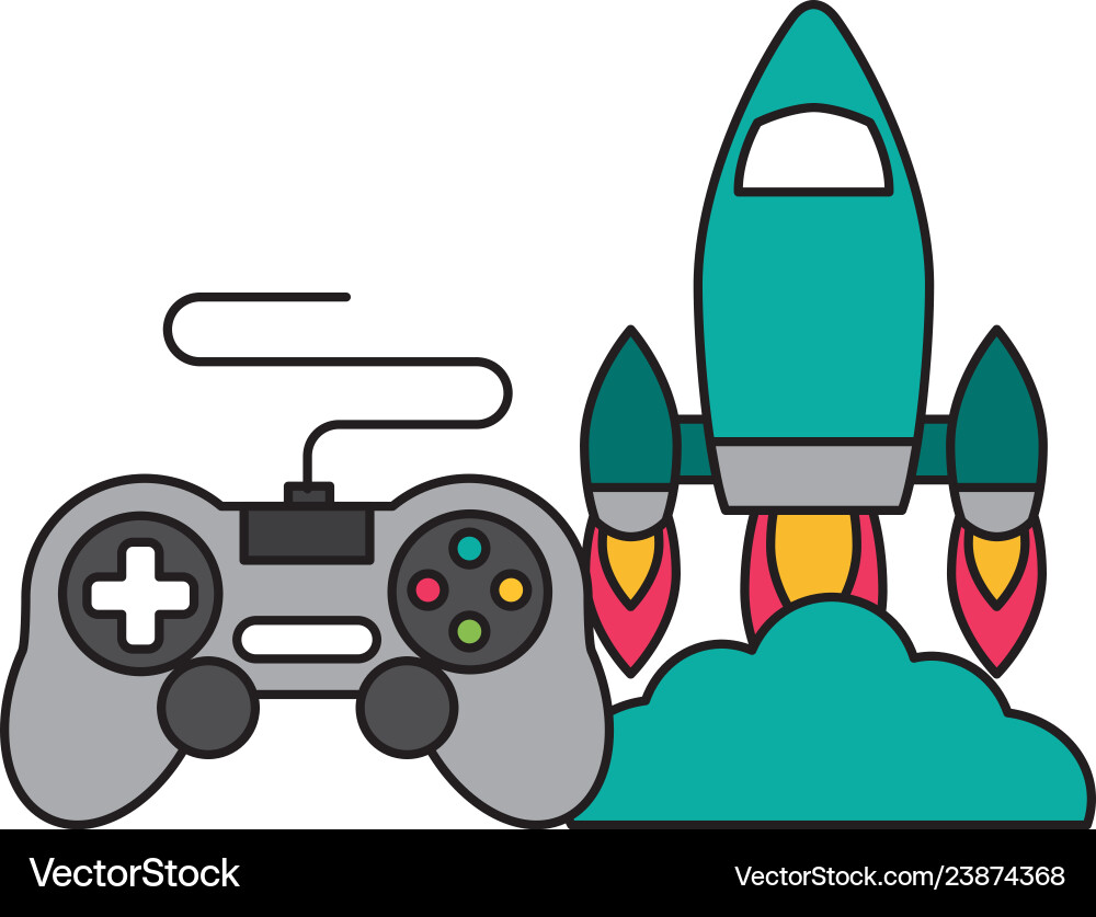 Rocket control device video game Vector Image