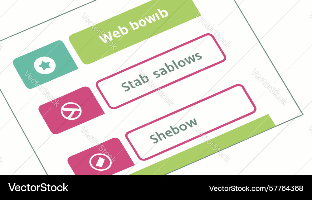 Vertical sidebar menu buttons for web ui design vector image