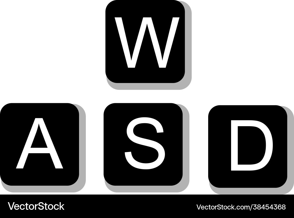 W a s d keys icon on white background game Vector Image