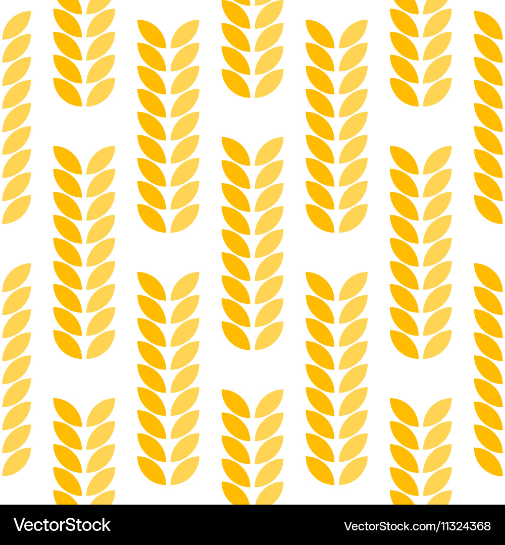 Wheat Spikes Seamless Pattern Vector Image