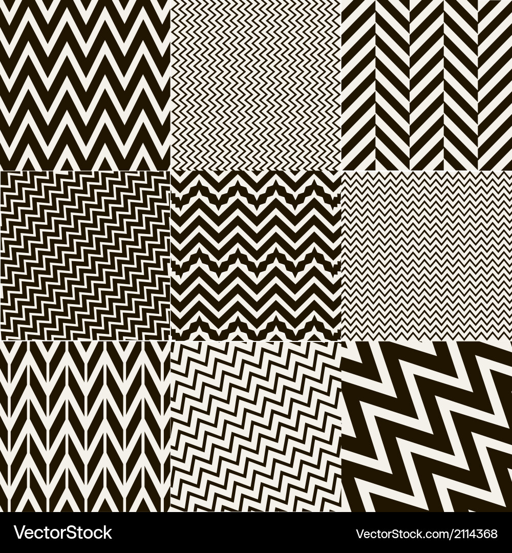 Zig Zag Pattern Set vector image
